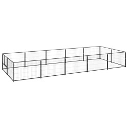 vidaXL Perrera acero 10 m² negra
