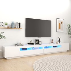 vidaXL Mueble para TV con luces LED blanco 300x35x40 cm