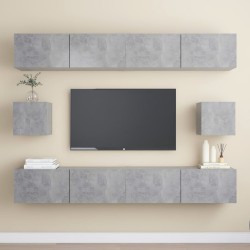 vidaXL Juego de muebles de salón 6 piezas gris hormigón