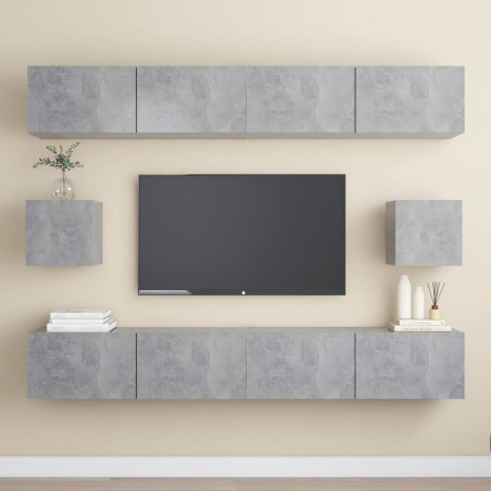 vidaXL Juego de muebles de salón 6 piezas gris hormigón