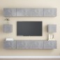 vidaXL Juego de muebles de salón 6 piezas gris hormigón