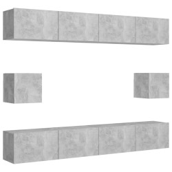 vidaXL Juego de muebles de salón 6 piezas gris hormigón