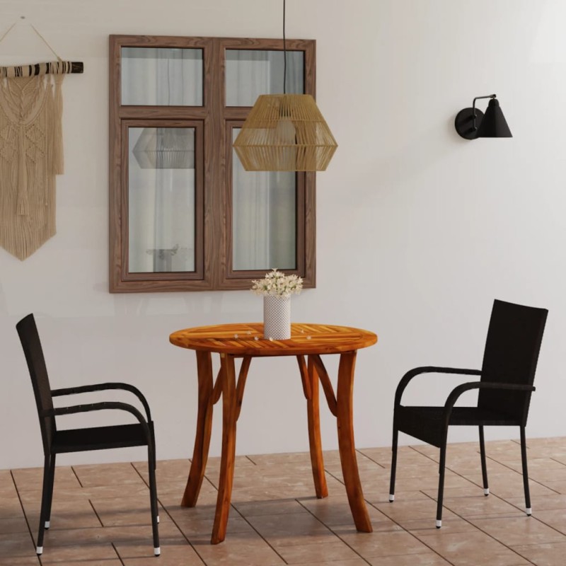 vidaXL Juego de comedor para jardín 3 piezas negro vidaXL Juego de comedor para jardín 3 piezas negro
