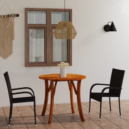 vidaXL Juego de comedor para jardín 3 piezas negro