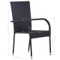 vidaXL Juego de comedor para jardín 3 piezas negro vidaXL Juego de comedor para jardín 3 piezas negro