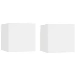 vidaXL Mesitas de noche 2 uds madera ingeniería blanca 30,5x30x30 cm