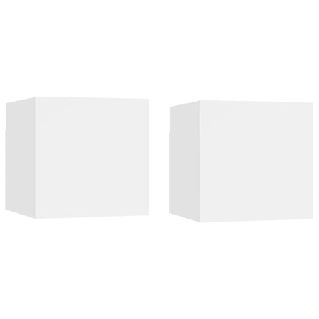 vidaXL Mesitas de noche 2 uds madera ingeniería blanca 30,5x30x30 cm