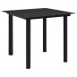 vidaXL Set de comedor de jardín de 5 piezas vidrio y acero negro vidaXL Set de comedor de jardín de 5 piezas vidrio y acero negro