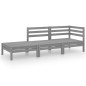 vidaXL Juego de muebles de jardín 3 pzas madera maciza de pino blanco vidaXL Juego de muebles de jardín 3 pzas madera maciza de pino blanco