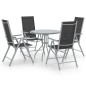 vidaXL Set de comedor para jardín 5 piezas aluminio y textilene plata vidaXL Set de comedor para jardín 5 piezas aluminio y textilene plata