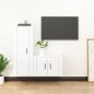 vidaXL Set de muebles de TV 2 pzas madera contrachapada blanco brillo vidaXL Set de muebles de TV 2 pzas madera contrachapada blanco brillo