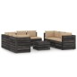 vidaXL Muebles de jardín 9 piezas con cojines madera impregnada gris vidaXL Muebles de jardín 9 piezas con cojines madera impregnada gris