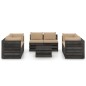 vidaXL Muebles de jardín 9 piezas con cojines madera impregnada gris vidaXL Muebles de jardín 9 piezas con cojines madera impregnada gris