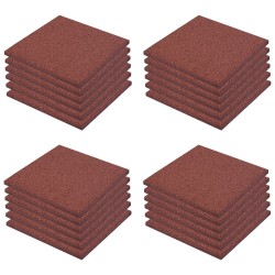 vidaXL Losetas de goma protección de caídas 24 unidades 50x50x3cm rojo