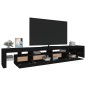 vidaXL Mueble de TV con luces LED Negro 260x36,5x40 cm