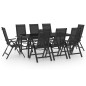 vidaXL Juego de comedor para jardín 9 piezas aluminio gris antracita vidaXL Juego de comedor para jardín 9 piezas aluminio gris antracita