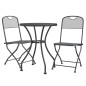 vidaXL Set de comedor de jardín 3 pzas malla metal expandido antracita