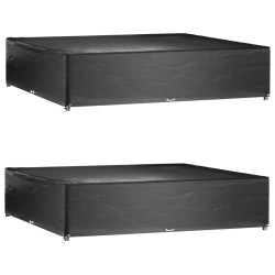 vidaXL Fundas muebles de jardín 2 uds 16 ojales cuadrado 240x240x55 cm