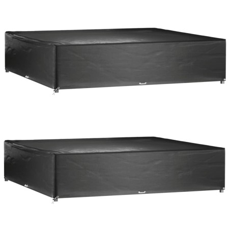 vidaXL Fundas muebles de jardín 2 uds 16 ojales cuadrado 240x240x55 cm