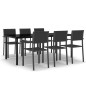vidaXL Juego de comedor para jardín 7 piezas negro vidaXL Juego de comedor para jardín 7 piezas negro