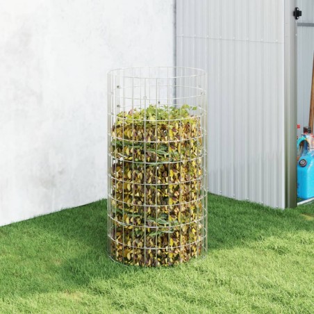 vidaXL Compostador de jardín acero galvanizado Ø50x100 cm