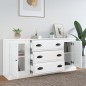 vidaXL Aparadores 3 uds madera contrachapada blanco brillo vidaXL Aparadores 3 uds madera contrachapada blanco brillo