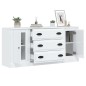 vidaXL Aparadores 3 uds madera contrachapada blanco brillo vidaXL Aparadores 3 uds madera contrachapada blanco brillo
