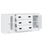 vidaXL Aparadores 3 uds madera contrachapada blanco brillo vidaXL Aparadores 3 uds madera contrachapada blanco brillo