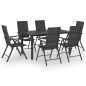 vidaXL Juego de comedor para jardín 7 piezas negro vidaXL Juego de comedor para jardín 7 piezas negro
