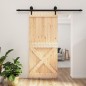 vidaXL Puerta corredera con herrajes madera maciza de pino 90x210 cm
