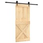vidaXL Puerta corredera con herrajes madera maciza de pino 90x210 cm