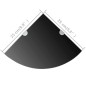 vidaXL Estantes esquina 2 uds soportes cromados vidrio negro 25x25 cm