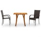 vidaXL Juego de comedor para jardín 3 piezas marrón vidaXL Juego de comedor para jardín 3 piezas marrón