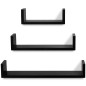 vidaXL Estantes de pared 6 unidades negro vidaXL Estantes de pared 6 unidades negro