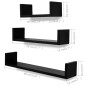 vidaXL Estantes de pared 6 unidades negro vidaXL Estantes de pared 6 unidades negro