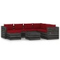 vidaXL Muebles de jardín 8 piezas con cojines madera impregnada gris vidaXL Muebles de jardín 8 piezas con cojines madera impregnada gris