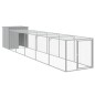vidaXL Gallinero con corral acero galvanizado gris claro 110x609x110cm vidaXL Gallinero con corral acero galvanizado gris claro 110x609x110cm