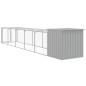 vidaXL Gallinero con corral acero galvanizado gris claro 110x609x110cm vidaXL Gallinero con corral acero galvanizado gris claro 110x609x110cm