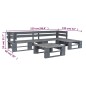 vidaXL Set de muebles de palés para jardín 4 piezas madera gris vidaXL Set de muebles de palés para jardín 4 piezas madera gris