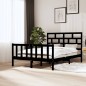 vidaXL Estructura de cama de madera maciza de pino negro 140x200 cm vidaXL Estructura de cama de madera maciza de pino negro 140x200 cm