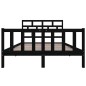 vidaXL Estructura de cama de madera maciza de pino negro 140x200 cm vidaXL Estructura de cama de madera maciza de pino negro 140x200 cm