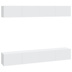 vidaXL Muebles de TV 4 piezas blanco 100x30x30 cm