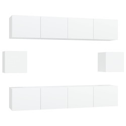 vidaXL Set de muebles para TV 6 piezas madera contrachapada blanco