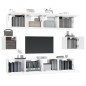 vidaXL Set de muebles para TV 6 piezas madera contrachapada blanco