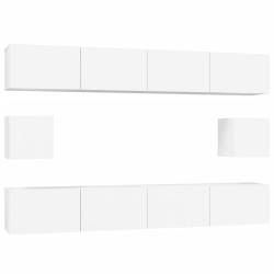 vidaXL Set de muebles para TV 6 piezas madera contrachapada blanco