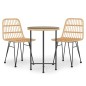 vidaXL Juego de comedor de jardín 3 piezas ratán sintético vidaXL Juego de comedor de jardín 3 piezas ratán sintético