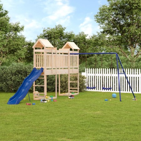 vidaXL Parque infantil de exterior madera maciza de pino