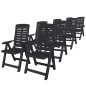 vidaXL Conjunto de comedor de jardín 9 piezas plástico gris antracita