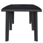 vidaXL Conjunto de comedor de jardín 9 piezas plástico gris antracita