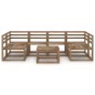 vidaXL Muebles de jardín 7 pzas cojines madera pino impregnada marrón vidaXL Muebles de jardín 7 pzas cojines madera pino impregnada marrón